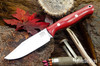 Bark River Knives: Gunny Sidekick - CPM MagnaCut - Red Linen Micarta - White Liners