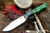 Bark River Knives: Gunny Sidekick - CPM MagnaCut - Blue & Green Maple Burl - Mosaic Pins