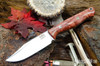 Bark River Knives: Gunny Sidekick - CPM MagnaCut - Red Elder Burl - Thick White Liners - Mosaic Pins