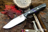 Bark River Knives: Gunny Sidekick - CPM MagnaCut - Black Carbon Fiber - Purple Spacer-  White & Purple Liners #2