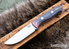 Bark River Knives: Bravo 1 LT - CPM 3V - Red & Black Tigertail Maple Burl - Rampless