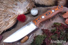 Bark River Knives: Bravo 1 LT - CPM 3V - Orange & Black Suretouch - Matte - Black Liner - Mosaic Pins - Rampless