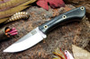 Bark River Knives: Iron River MagnaCut - Black Canvas Micarta - Red Liners - Hollow Brass Pins