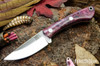 Bark River Knives: Iron River MagnaCut - Dark Purple Maple Burl - Pink Liner