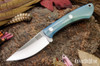 Bark River Knives: Iron River MagnaCut - Ghost Green Jade G-10 - Blue Liners