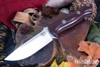 Bark River Knives: Bravo 1 - CPM 3V - Burgundy Canvas Micarta - White Liners - Mosaic Pins
