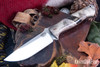 Bark River Knives: Bravo 1 - CPM 3V - California Buckeye Burl - 2 Black & Gold Web Spacers - Natural Liners - Mosaic Pins