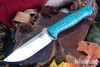 Bark River Knives: Bravo 1 - CPM 3V - Teal Tigertail Maple Burl - Moasic Pins