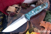 Bark River Knives: Bravo 1 - CPM 3V - Teal Maple Burl - White Liner