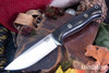 Bark River Knives: Bravo 1 - CPM 3V - Rampless - Black Canvas Micarta - White Liners - Mosaic Pins