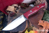 Bark River Knives: Bravo 1 - CPM 3V - Rampless - Crimson Burlap Micarta - Toxic Green Liners - Mosaic Pins