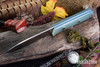 Bark River Knives: Kephart 4 - CPM 3V - Ghost Green Jade G-10 - Blue Liners - Mosaic Pins