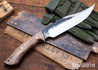 Lon Humphrey Knives: Gunfighter Bowie - Forged 52100 - Curly Maple - Black Liners - LH04MI023