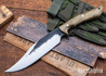 Lon Humphrey Knives: Gunfighter Bowie - Forged 52100 - Storm Sassafras - Black Liners - LH04MI071