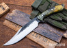 Lon Humphrey Knives: Gunfighter Bowie - Forged 52100 - Double Dyed Box Elder Burl - Black Liners - LH04MI111