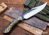 Lon Humphrey Knives: Gunfighter Bowie - Forged 52100 - Double Dyed Box Elder Burl - Black Liners - LH04MI111
