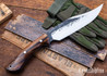 Lon Humphrey Knives: Gunfighter Bowie - Forged 52100 - Desert Ironwood - Blue Liners - LH04MI184