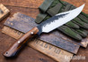 Lon Humphrey Knives: Gunfighter Bowie - Forged 52100 - Desert Ironwood - Blue Liners - LH04MI187