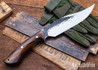 Lon Humphrey Knives: Gunfighter Bowie - Forged 52100 - Desert Ironwood - Blue Liners - LH04MI191