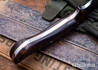 Lon Humphrey Knives: Gunfighter Bowie - Forged 52100 - Desert Ironwood - Orange Liners - LH04MI193
