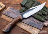 Lon Humphrey Knives: Gunfighter Bowie - Forged 52100 - Desert Ironwood - Orange Liners - LH04MI197