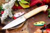 Bark River Knives: Bird & Trout - CPM 154 - Antique Bone Linen Micarta - Orange Liners