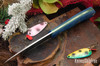 Bark River Knives: Bird & Trout - CPM 154 - Blue & Black Suretouch - Matte - Toxic Green Liners - Mosaic Pins