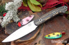 Bark River Knives: Bird & Trout - CPM 154 - Bog Oak - Forest Green Liners - Hollow Pins