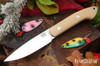 Bark River Knives: Bird & Trout - CPM 154 - Antique Bone Linen Micarta