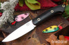 Bark River Knives: Bird & Trout - CPM 154 - Black Canvas Micarta - Orange Liners - Hollow Brass Pins