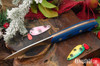Bark River Knives: Bird & Trout - CPM 154 - Blue & Black G-10 - Thick Orange Liners