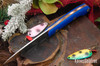 Bark River Knives: Bird & Trout - CPM 154 - Blue Glow G-10 - Orange Liners - Hollow Brass Pins