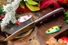 Bark River Knives: Bird & Trout - CPM 154 - Burgundy Canvas Micarta - White Liners - Mosaic Pins