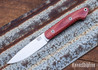 Bark River Knives: Bird & Trout - CPM 154 - Firedog Canvas Micarta - Red Liners - Mosaic Pins