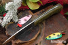 Bark River Knives: Bird & Trout - CPM 154 - Green Canvas Micarta - Black Liners - Mosaic Pins