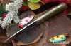 Bark River Knives: Bird & Trout - CPM 154 - Green Canvas Micarta - White Liners - Mosaic Pins