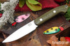 Bark River Knives: Bird & Trout - CPM 154 - Green Linen Micarta