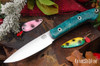 Bark River Knives: Bird & Trout - CPM 154 - Teal Maple Burl - GITD Liner - Hollow Pins