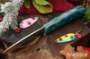 Bark River Knives: Bird & Trout - CPM 154 - Teal Maple Burl - GITD Liner - Hollow Pins