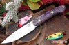 Bark River Knives: Bird & Trout - CPM 154 - Lavendar Maple Burl - Mosaic Pins