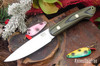 Bark River Knives: Bird & Trout - CPM 154 - Ranger Green & Black G-10 - Gray Liner - Brass Pins