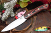 Bark River Knives: Bird & Trout - CPM 154 - Red & Black Linen Micarta - White Liners - Mosaic Pins