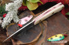 Bark River Knives: Bird & Trout - CPM 154 - Smooth Bone - Cherry Red Liners - Mosaic Pins
