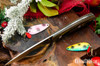 Bark River Knives: Bird & Trout - CPM 154 - Snakeskin Burgundy Canvas Micarta - Black Liners