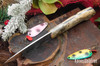 Bark River Knives: Bird & Trout - CPM 154 - California Buckeye Burl - White Liners - Brass Pins