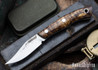 Lon Humphrey Knives: Mudbone Muskrat - Forged AEB-L - Curly Maple - Blue Liners - LH22AJ012