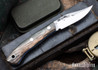 Lon Humphrey Knives: Mudbone Muskrat - Forged AEB-L - Storm Maple - Blue Liners - LH22AJ035