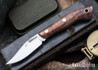 Lon Humphrey Knives: Mudbone Muskrat - Forged AEB-L - Tasmanian Blackwood - Blue Liners - LH22AJ052