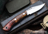 Lon Humphrey Knives: Mudbone Muskrat - Forged AEB-L - Box Elder Burl - Black Liners - LH22AJ085