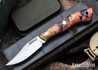 Lon Humphrey Knives: Mudbone Muskrat - Forged AEB-L - Box Elder Burl - Black Liners - LH22AJ086